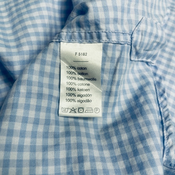 Lacoste 45 Slim Fit Button Down 100% Cotton Pockets Blue Check - Picture 4 of 7